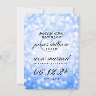 Elegante Ehe / Elopement Blue Bokeh Lights Ankündigung