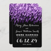Elegante Ehe Elopement Fallende Sterne Lila Ankündigung (Vorne/Hinten)
