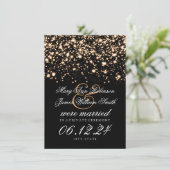 Elegante Ehe / Elopement Gold Midnight Glam Ankündigung (Stehend Vorderseite)