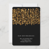 Elegante Ehe / Elopement Moderne goldene Lichter Ankündigung (Rückseite)