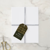 Elegante Eichenblätter Grüne Thanksgiving Geschenkanhänger (Mit Garn)