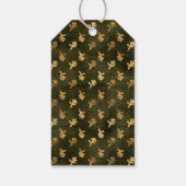 Elegante Eichenblätter Grüne Thanksgiving Geschenkanhänger (Rückseite)