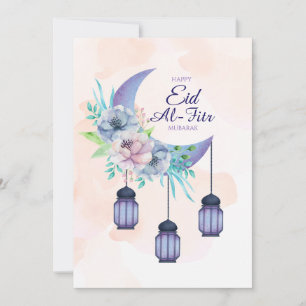 Elegante Eid al-Fitr Mubarak-Karte Minimal Islamis Einladung