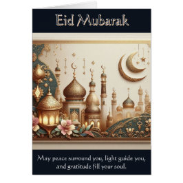 Elegante Eid Card - Frieden, Licht und Dankbarkeit