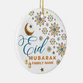 Elegante Eid Mubarak Calligrafy Moon Keramik Ornament (Rechts)
