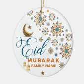 Elegante Eid Mubarak Calligrafy Moon Keramik Ornament (Links)