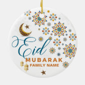 Elegante Eid Mubarak Calligrafy Moon Keramik Ornament (Hinten)
