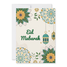 Elegante Eid Mubarak Card mit Signalleuchten und B