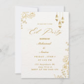 elegante eid mubarak Einladung Floral Beige Muslim (Vorderseite)