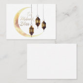 Elegante "Eid Mubarak" Geschenkkarte - Crescent Mo Telefonnummerkarte (Vorne/Hinten)