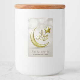 Elegante Eid Mubarak Gold Moon Star - Food Label Lebensmitteletikett