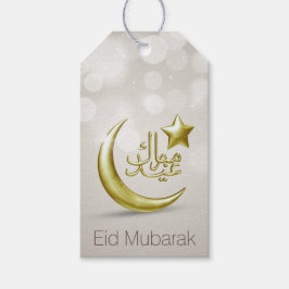 Elegante Eid Mubarak Gold Moon Star - Geschenkstem Geschenkanhänger