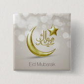 Elegante Eid Mubarak Gold Moon Star - Schaltfläche Button (Vorderseite)