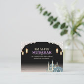 Elegante Eid Mubarak Karte (Stehend Vorderseite)