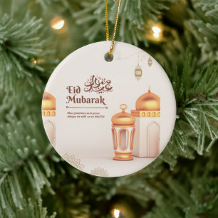 Elegante Eid Mubarak-Moschee-Laternen-Kunst Keramik Ornament