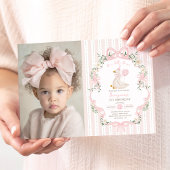 Elegante Ein Albernes Goose Pink Bow Mädchen 1. Ge Einladung