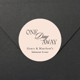 Elegante Ein Tag weg Probe Abendessen Rosa Rosa Runder Aufkleber