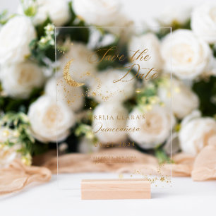 Elegante Eine Nacht unter den Sternen Quinceañera Acryleinladungen