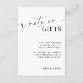Elegante einen Hinweis auf Geschenke mit Hochzeits Begleitkarte (Vorderseite)