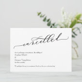Elegante einfache abgesagte Hochzeit Einladung (Stehend Vorderseite)