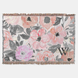 Elegante einfache Aquarell-Blumen Decke