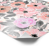 Elegante, einfache Aquarellblumen Fotodruck (Ecke)