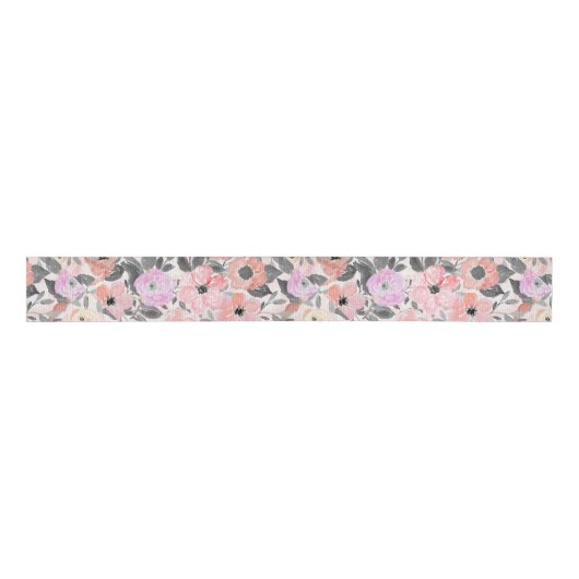 Elegante, einfache Aquarellblumen Ripsband (Vorderseite)