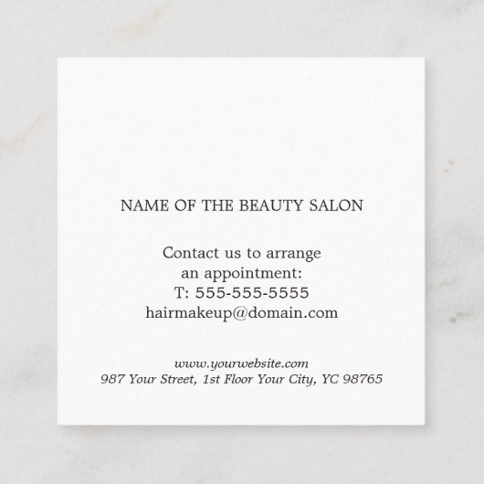 Elegante einfache Beauty Roter Golden Weißer Urlau Rabattkarte (Rückseite)