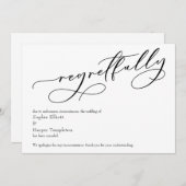 Elegante einfache "bedauerlich" abgesagte Hochzeit Einladung (Vorne/Hinten)