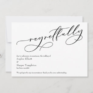 Elegante einfache "bedauerlich" abgesagte Hochzeit Einladung