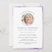 Elegante Einfache Beerdigung des Gedächtnisses Fot Einladung (Vorderseite)