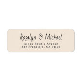 Elegante einfache Beige-Rücksendeadressen-Aufklebe (Vorne)