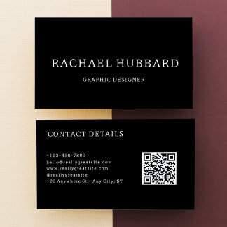 Elegante Einfache Berufliche Black Business Card Visitenkarte
