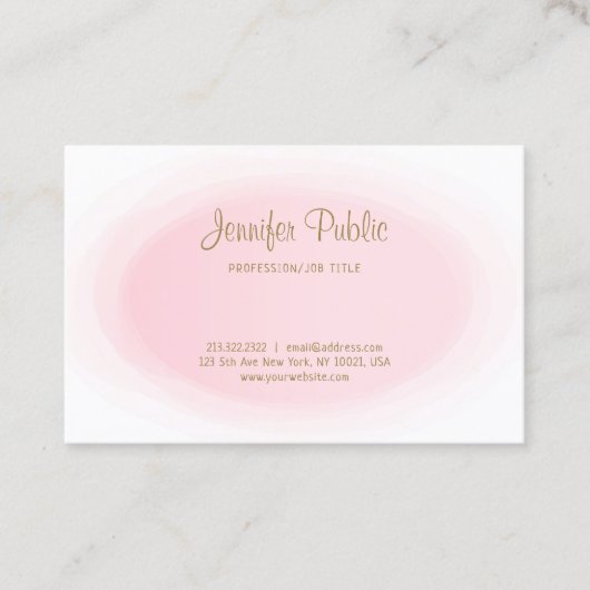Elegante einfache berufliche moderne erröten rosa visitenkarte (Vorderseite)