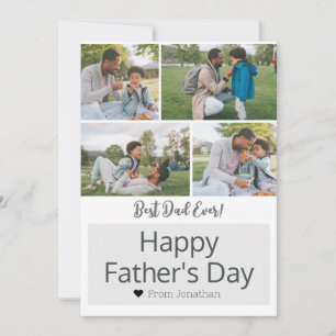 Elegante Einfache Best Vater Jeden Tag 4 Foto Feiertagskarte