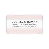 Elegante einfache, blassrosa Hochzeitsstimmung in  Adressaufkleber (Vorne)