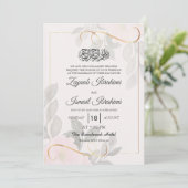 Elegante einfache Blätter islamische muslimische H Einladung (Stehend Vorderseite)