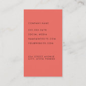 Elegante einfache Blume und Holzpaneele Visitenkarte (Rückseite)