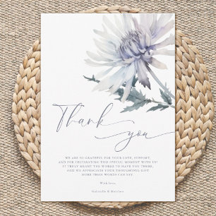 Elegante einfache Blumen-Winter-Baby-Shower Dankeskarte