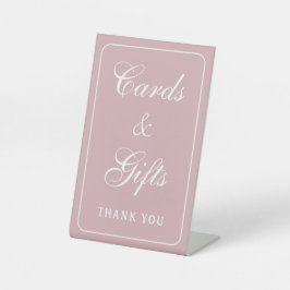 Elegante, einfache Blush Cards und Geschenke Sockelschild