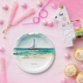 Elegante, einfache Bootsfahrt Hochzeit Pappteller (Party)