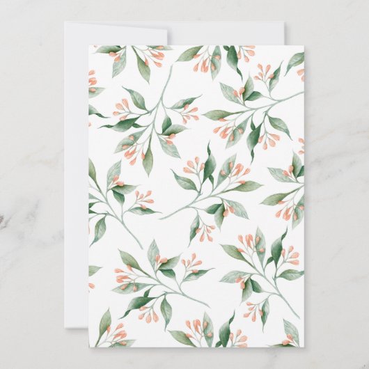 Elegante einfache botanische Engagement Party Einladung (Rückseite)