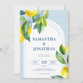 Elegante einfache Botanische Hochzeit am Mittelmee Einladung (Vorderseite)