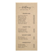 Elegante einfache braune Rustikale Preisliste Werbekarte (Vorne)