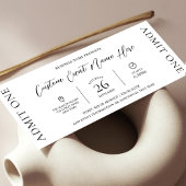 Elegante Einfache Business Event Ticket Eintrittsk Einladung