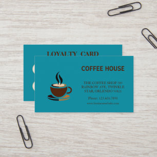 Elegante, einfache Café Loyalty Card Visitenkarte