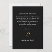 Elegante einfache Chic-Script-Liebe mit Heart Wedd Dankeskarte (Rückseite)
