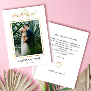 Elegante einfache Chic-Script-Liebe mit Heart Wedd Dankeskarte