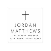 Elegante, einfache, Christliche Rücksendeadresse Gummistempel (Prägung)