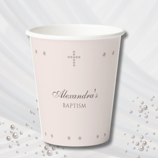 Elegante einfache christliche Taufe Pappbecher